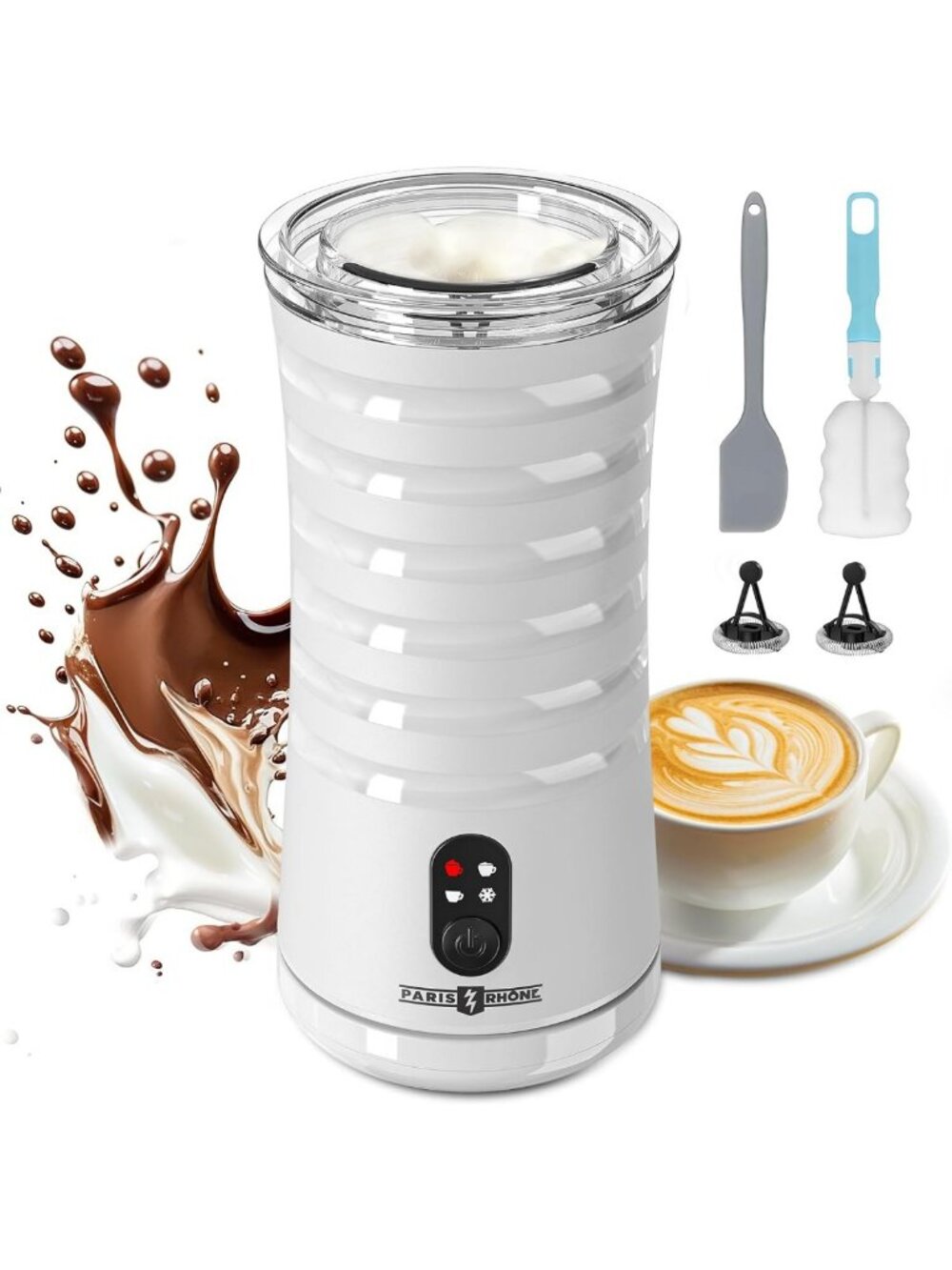 4-in-1 Electric Milk Frother & Steamer - Automatic Foam Maker for Coffee